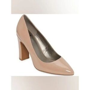 (ST1-6007) Women's Worthington Zool Pointed Toe Block Heel Pumps - Nougat Sz 10